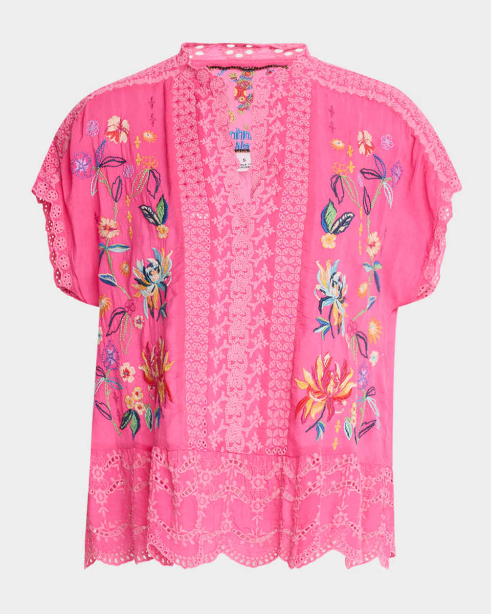 Astrud Embroidered Eyelet Blous